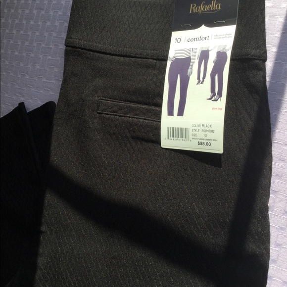 Rafaella Pants Dressy Or Casual Comfort Pant Black Stretch